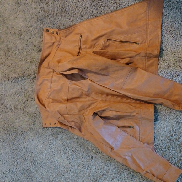 Camel Faux Leather Jacket - Picture 5 of 5